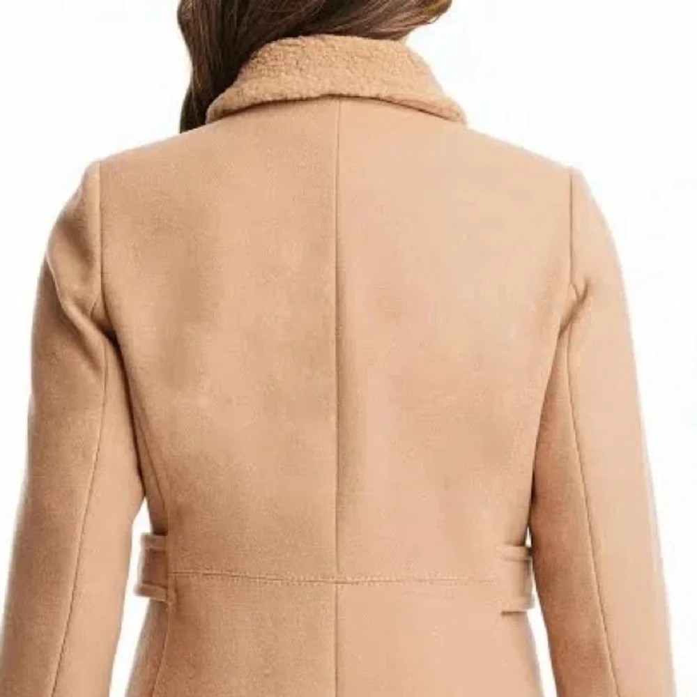 - Kate Spade Women's Sherpa trimmed caramel wool coat - Picture 2 of 5